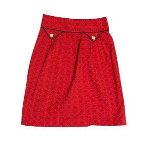 Madchen Red with Multicolor Accents Skirt